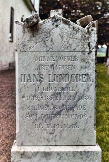 Hans
Lundgren gravsten