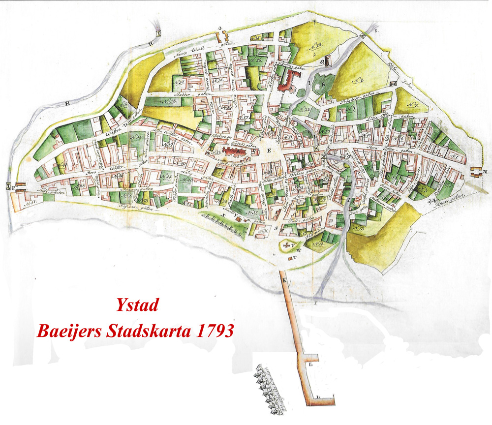 Karta över Ystad 1793