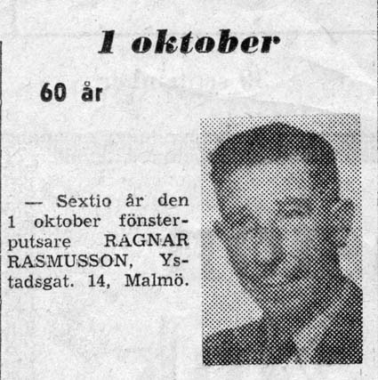 Ragnar Rasmusson 60 år födelsedagsnotis
