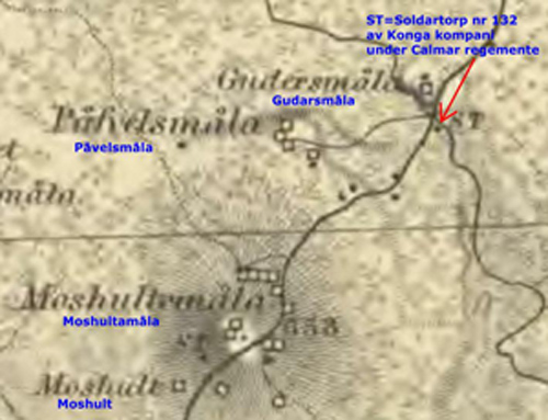 Soldattorp nr 132-Karta 1871